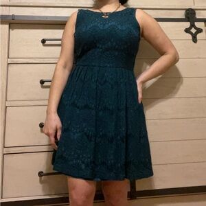 Green Lace Midi Dress